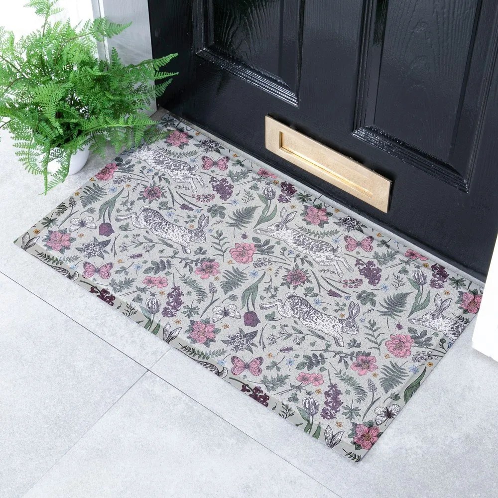 Zerbino in PVC 40x70 cm Hare Wildflowers – Artsy Doormats