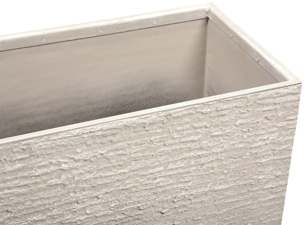 Vaso rettangolare per interno ed esterno beige 34x80x56cm EDESSA Beliani