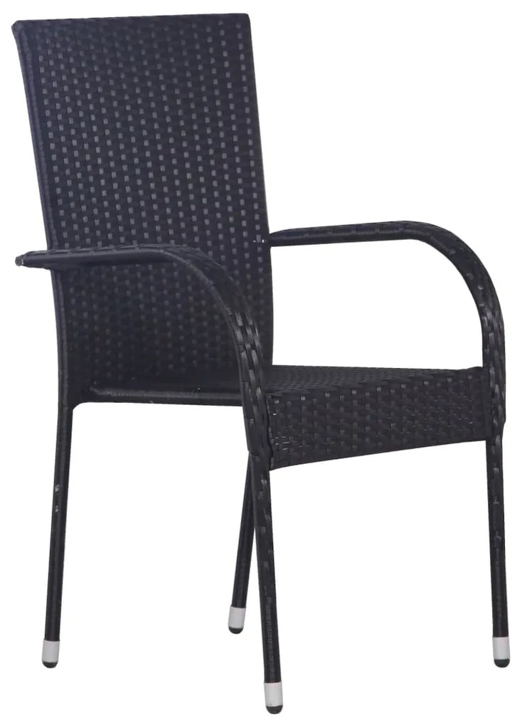 Set da pranzo da giardino 5 pz nero