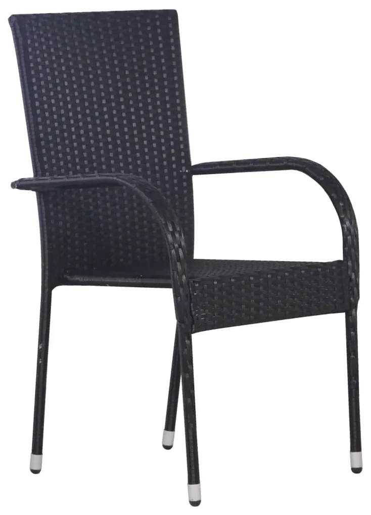 Set da pranzo da giardino 5 pz nero
