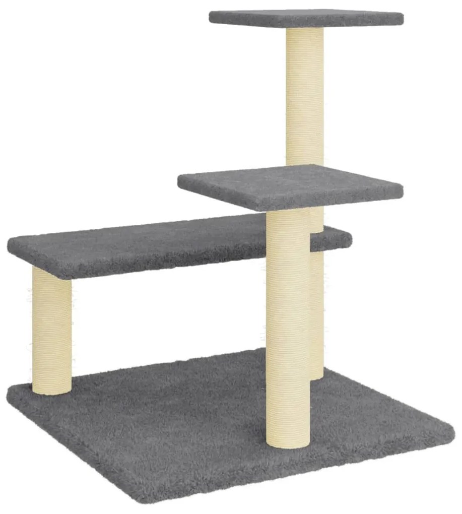 Albero per gatti con tiragraffi in sisal grigio scuro 61 cm