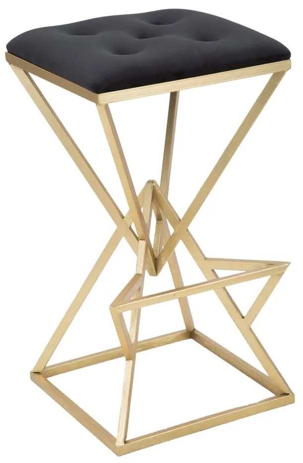 Sedia da bar nera/dorata in imbottito (altezza della seduta 75 cm) Piramid – Mauro Ferretti