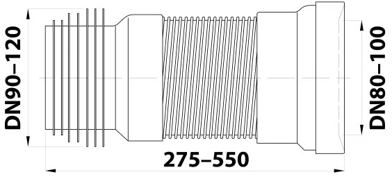 Bruckner - Connettore flessibile per vaschetta WC 27,5-55 cm bianco