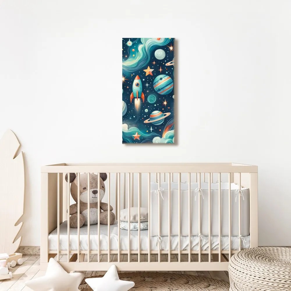 Quadro su tela – Pianeti colorati e stelle