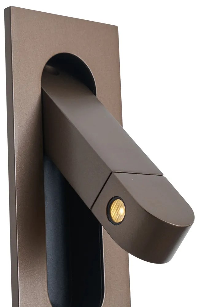 Lampada da parete moderna bronzo scuro con LED e porta USB-C - Hilton