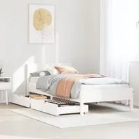 Letto senza Materasso Bianco 90x190 cm in Legno Massello Pino 3301771