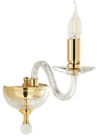 Applique PAGANINI a 1 Luce in vetro lavorato a mano 12 cm Oro