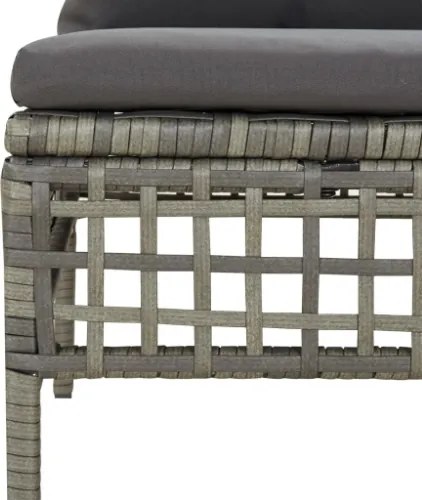 Set Divani da Giardino 4 pz con Cuscini in Polyrattan Grigio