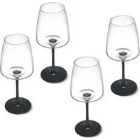 Set 4 calici vino bianco stelo nero Palermo Mikasa