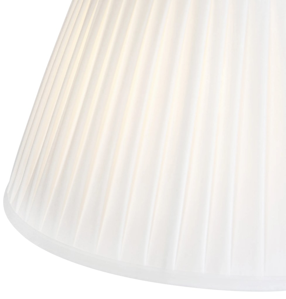 Lampada a sospensione in acciaio con paralumi plissettati crema 35 cm 2 luci - Blitz