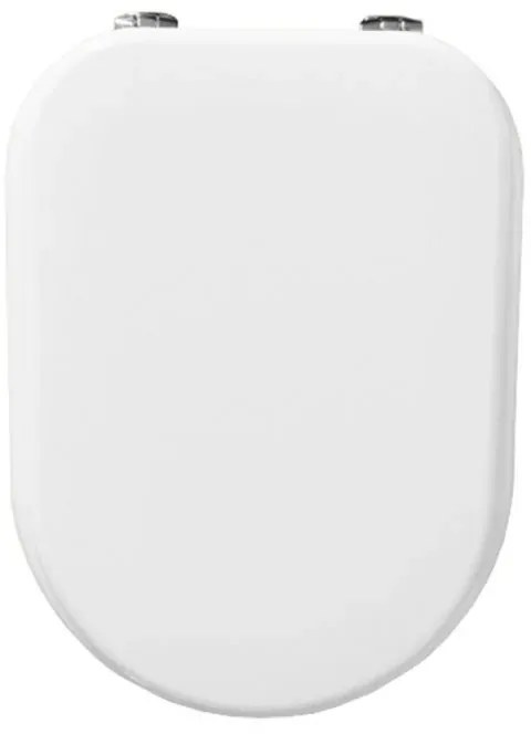 Copriwater Cesame Sintesi dedicato in legno rivestito bianco con cerniere