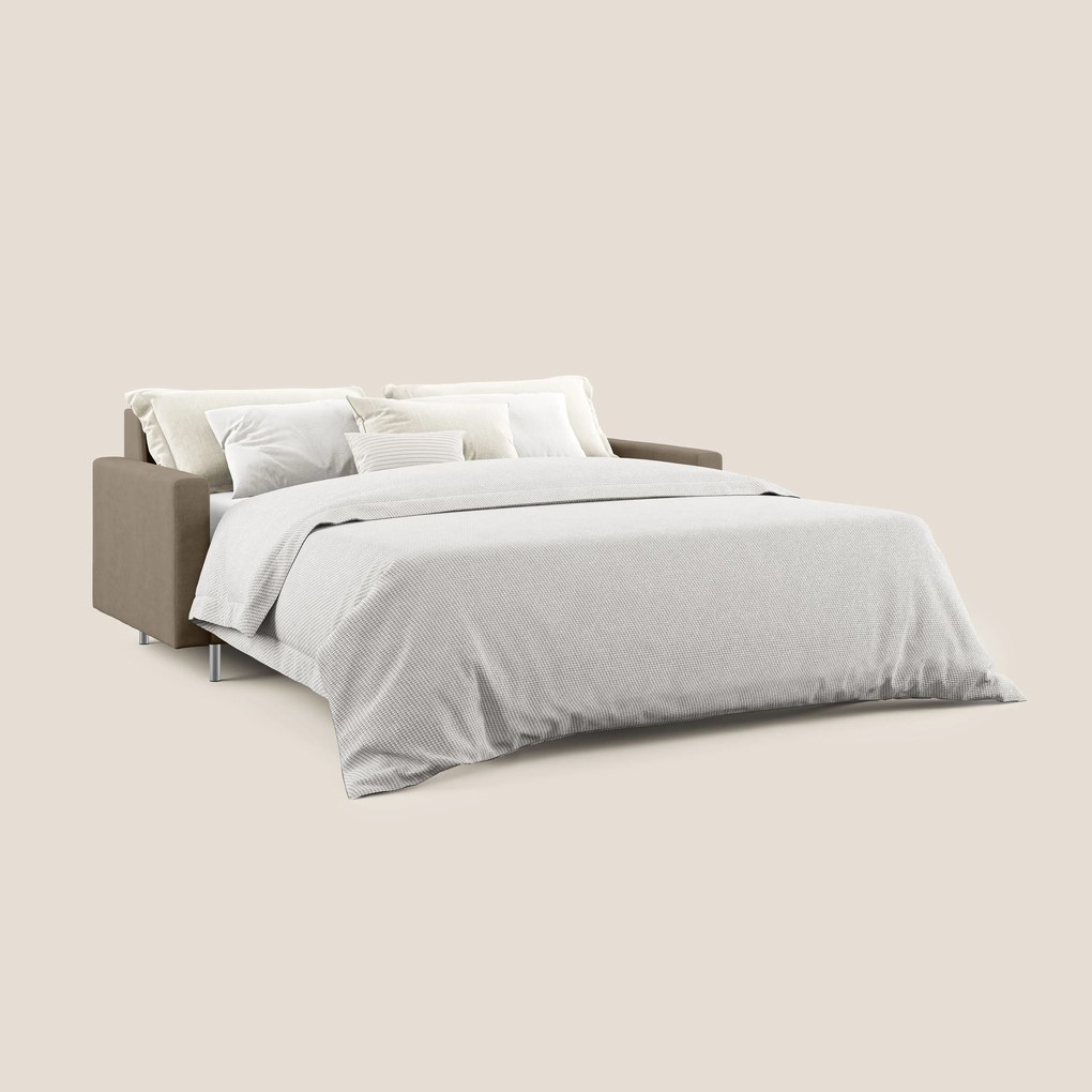 Megan divano letto matrimoniale in microfibra smacchiabile T11 marrone