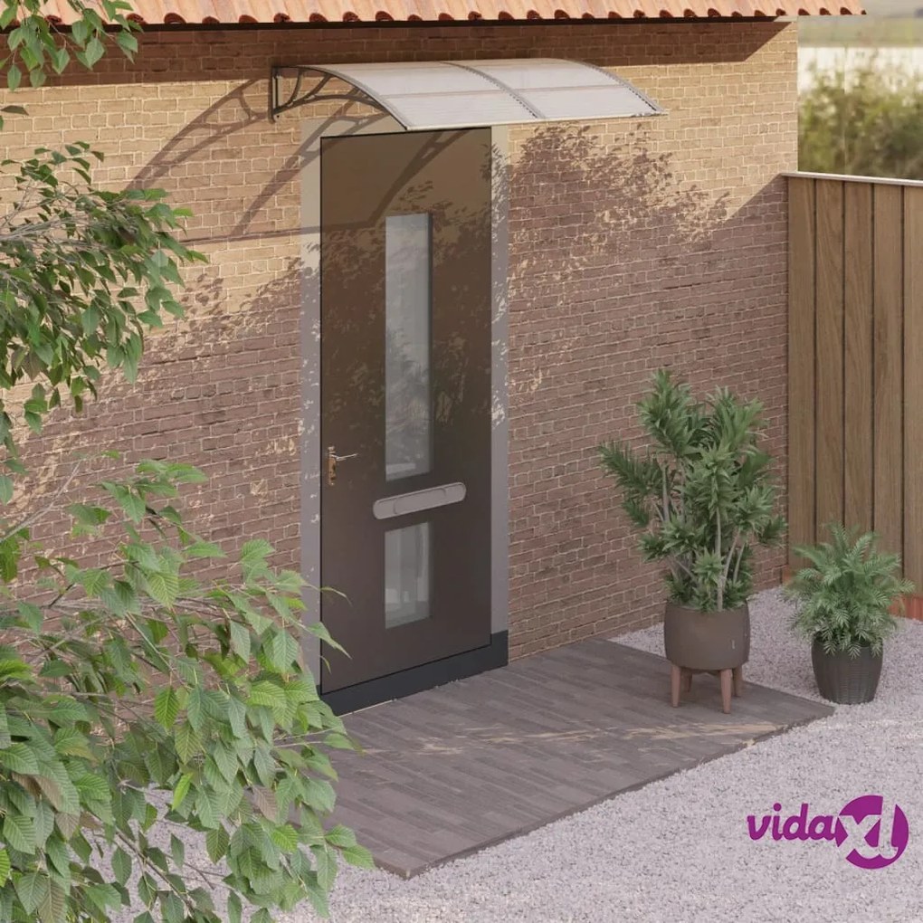 vidaXL Tettoia per Porta Grigia 150x75 cm in Policarbonato