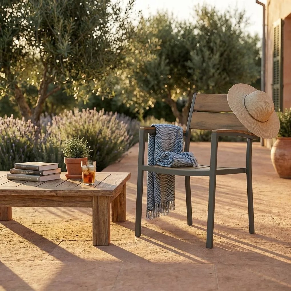 VIDUUS - poltrona da giardino in alluminio e polywood impilabile