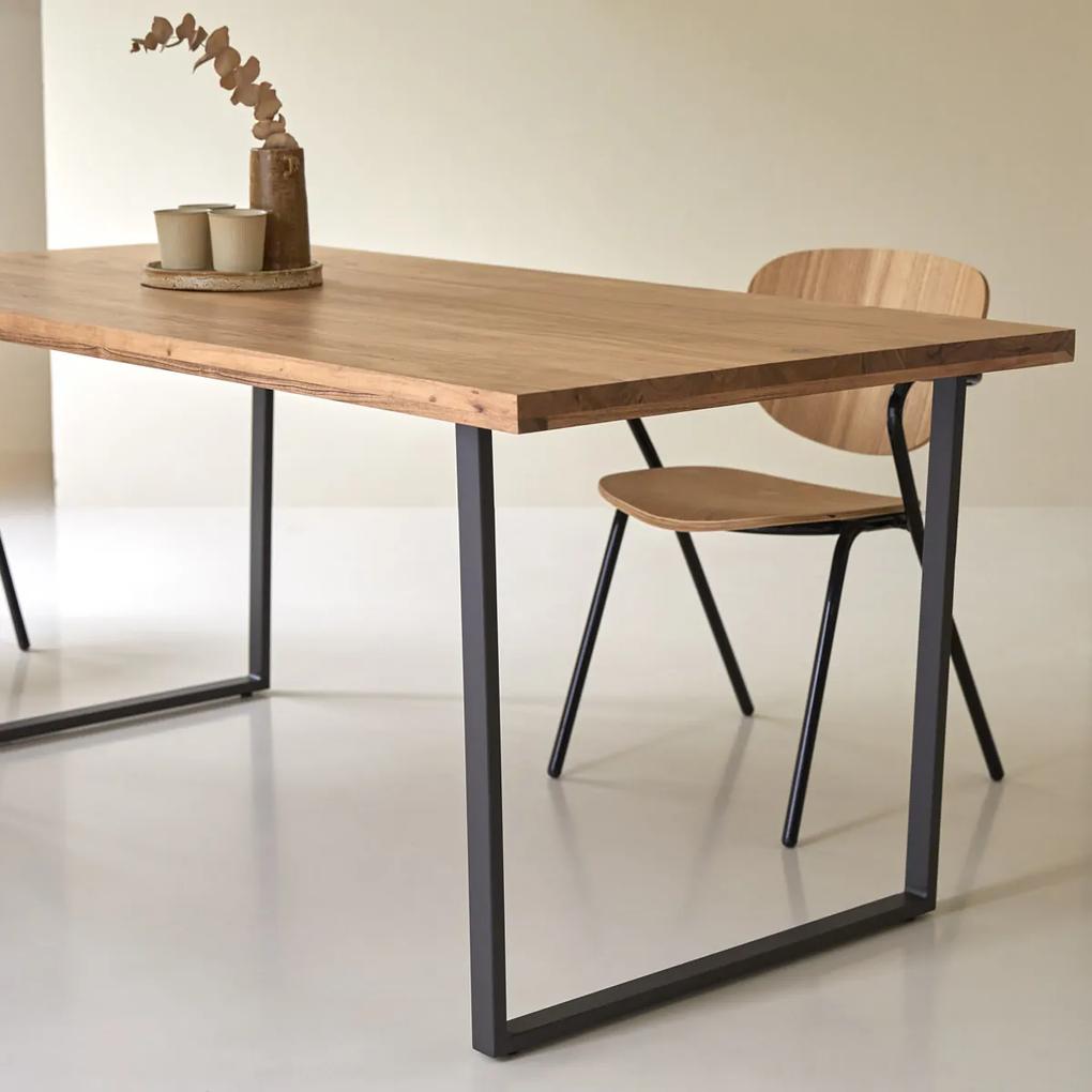Tikamoon - Tavolo in metallo e legno di acacia 175x90 Temis