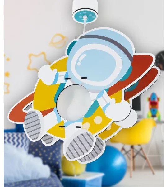 Dalber 41347 - Lampadario per bambini ASTRONAUT 1xE27/15W/230V