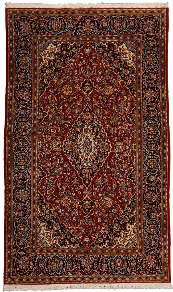 Kashan Tappeto persiano 140 x 230 Rosso (Iran) Annodato A Mano