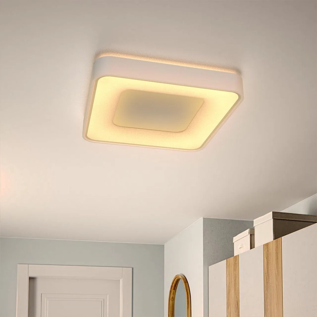 Plafoniera LED Quadrata 72W Ø480mm CCT Dimmerabile + Telecomando Bianca