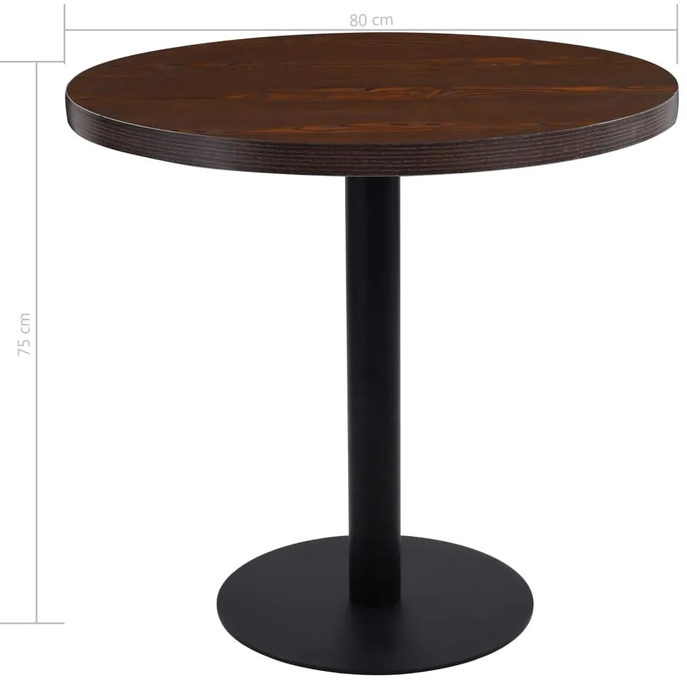 Tavolo da bistrot marrone scuro 80 cm in mdf