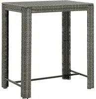 Tavolo da Bar da Giardino Grigio 100x60,5x110,5 cm Polyrattan cod mxl 34531