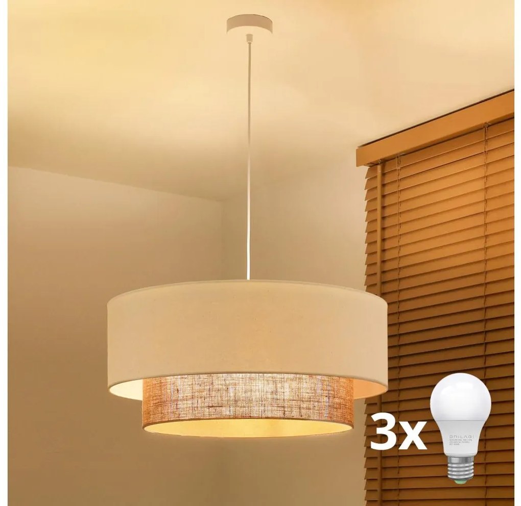 Brilagi - Lampadario LED sospeso con cavo STILE BOHO 3xE27/15W/230V Ø 60 cm