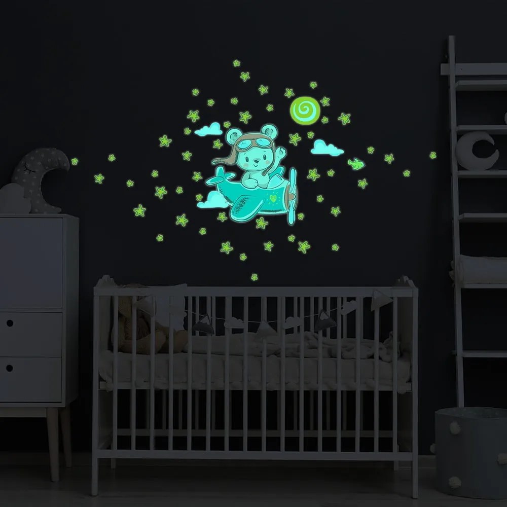 Adesivo murale per bambini 30x25 cm Pilot Bear - Ambiance