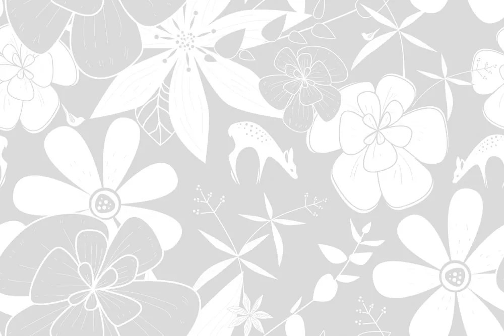 Carta da parati – Fiori fioriti delicati