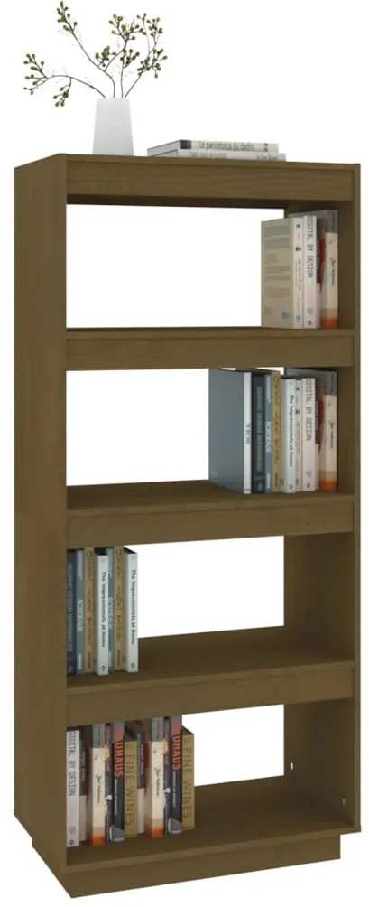 Libreria/Divisorio Miele 60x35x135 cm in Legno Massello di Pino