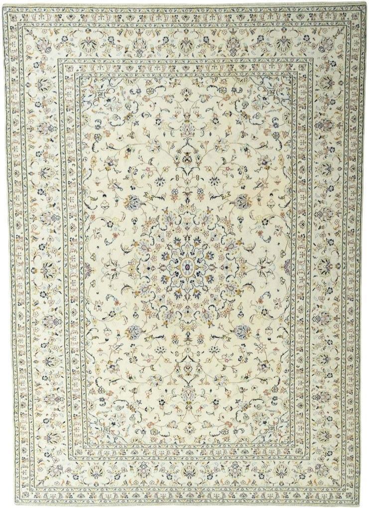 Kashan Tappeto 350 x 250 Beige (Iran) Annodato A Mano