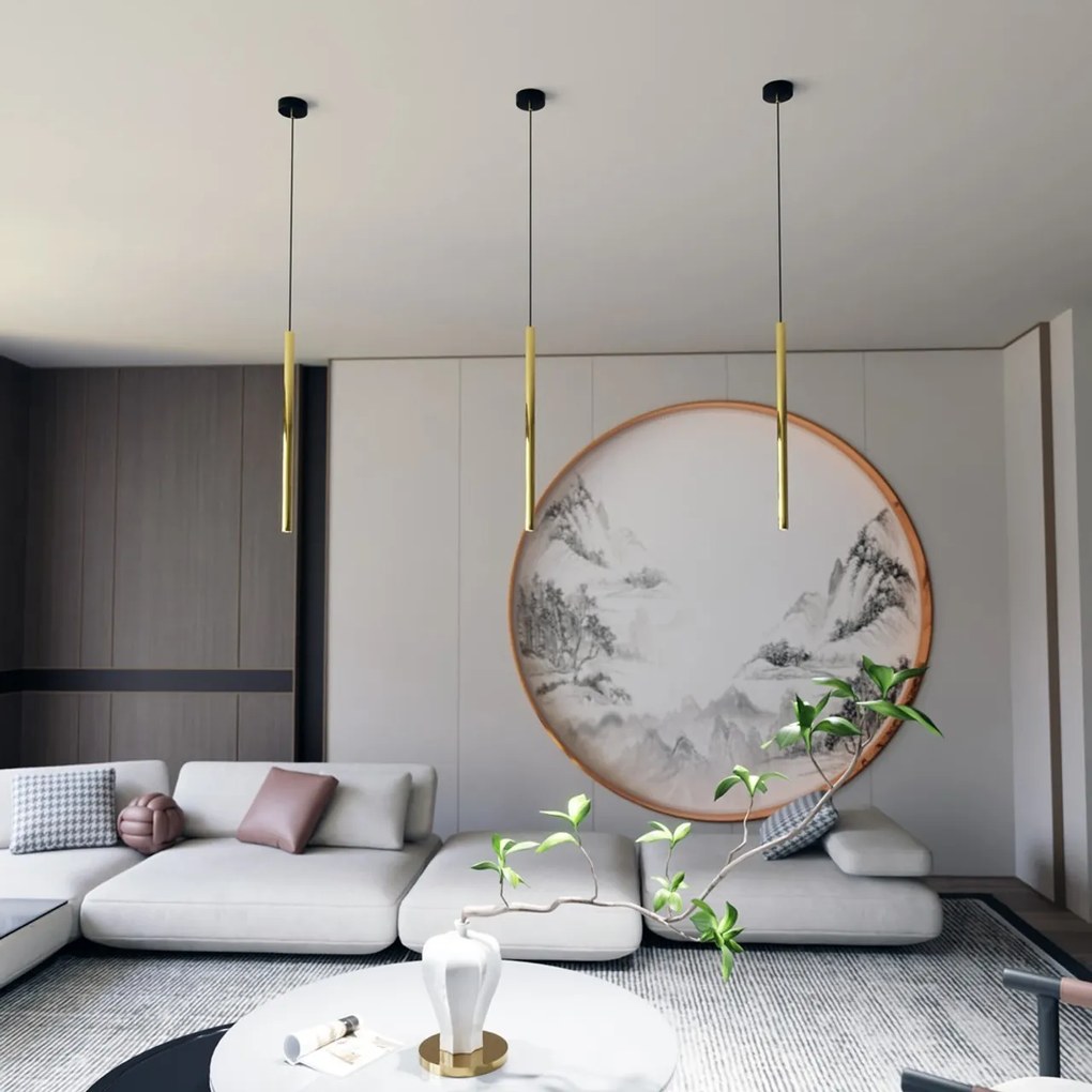 Lampada a Sospensione SELTER 1 BLACK WHITE e GOLD
