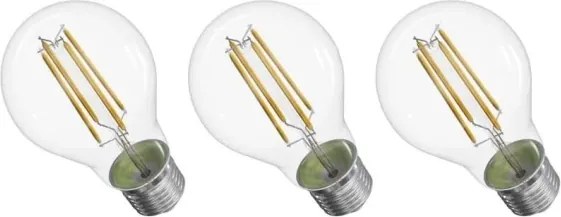 SET 3x Lampadina LED FILAMENT A60 E27/3,8W/230V 2700K Classe energetica A