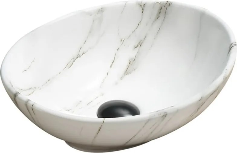 Mexen Elza lavabo da appoggio 40 x 33 cm, bianco pietra - 21014091