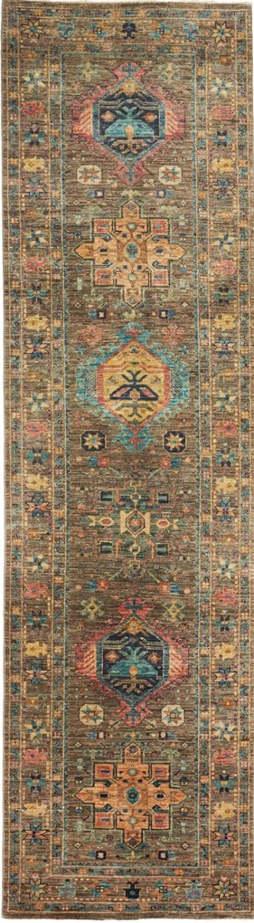 Samarkand Tappeto 80x290 Marrone (Pakistan) Annodato A Mano