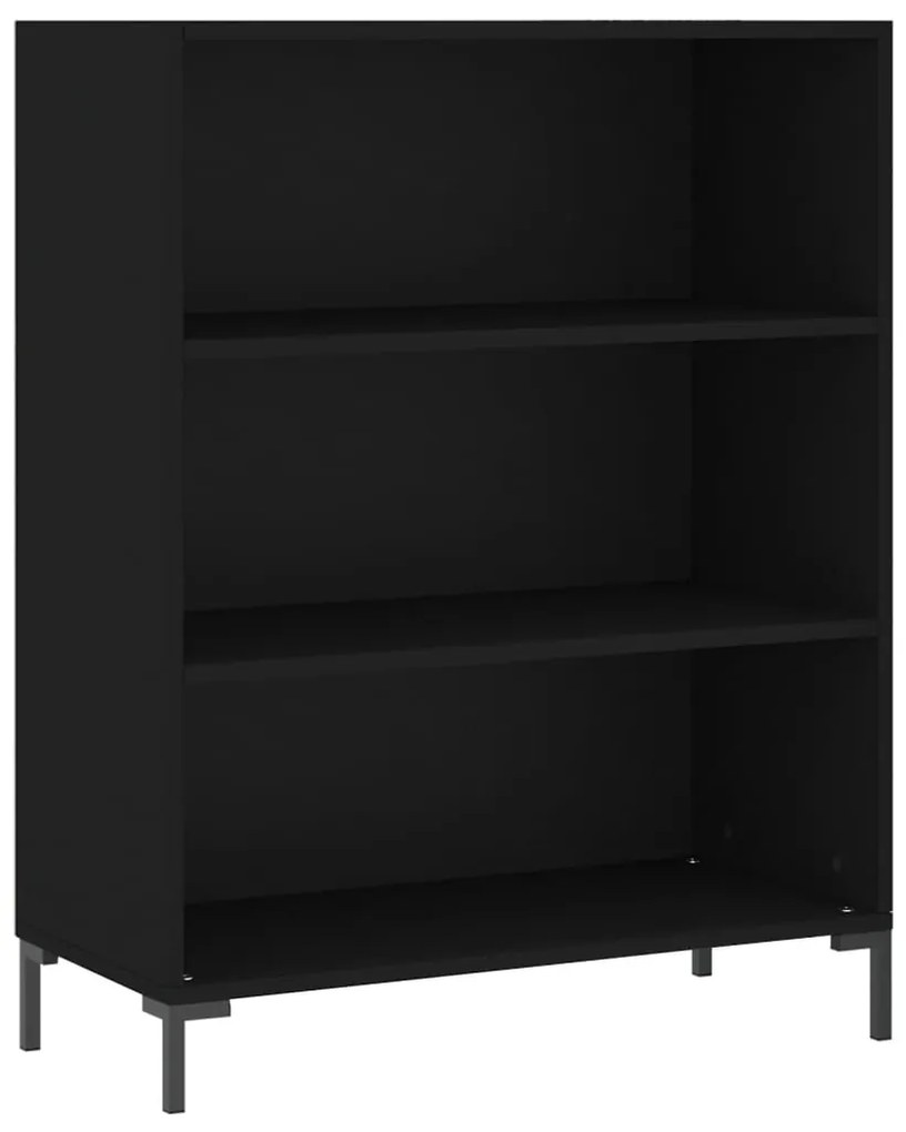 Libreria Nera 69,5x32,5x90 cm in Legno Multistrato