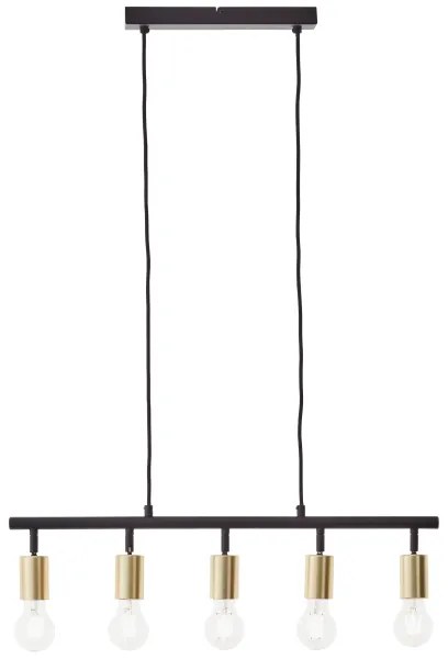 Brilliant - Lampadario su cavo 5xE27/28W/230V nero/ottone
