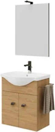 Mobile Bagno Sospeso Zaffiro 2 Ante 55 Cm Rovere Naturale