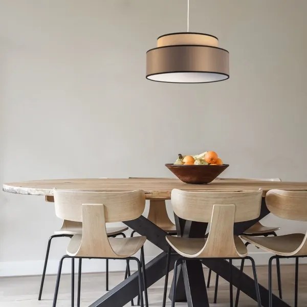 Lampadario a sospensione con filo GRACE 1xE27/60W/230V diametro 40 cm beige/marrone