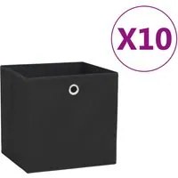 Contenitori 10 pz in Tessuto non Tessuto 28x28x28 cm Nero 325189