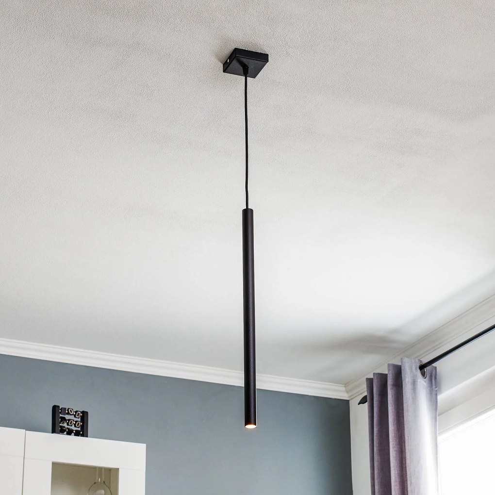 SOLLUX LIGHTING Lampada a sospensione Thin, nero, 1 luce