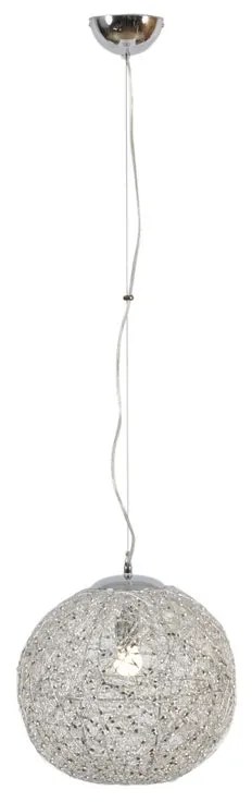 Lampadario Neoclassico Astra trasparente paralume cromo E27 Ø35cm LUCE AMBIENTE DESIGN