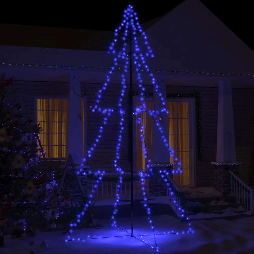 Albero di Natale a Cono con LED per Interni Esterni, Albero di Natale a Cono 360 LED per Interni Esterni 143x250 cm