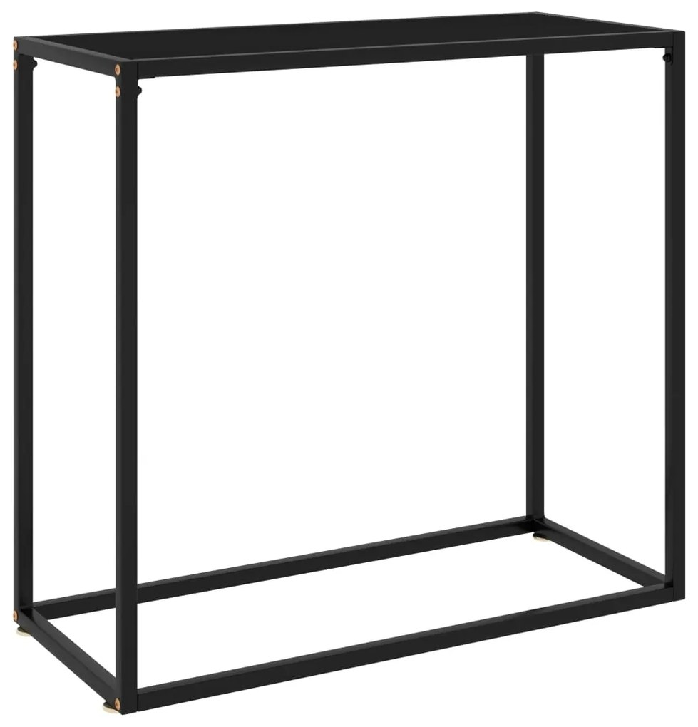 Tavolo Consolle Nero 80x35x75 Cm İn Vetro Temperato /