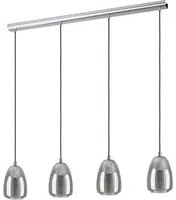 Lampadario Contemporaneo Alobrase 4 Luci Metallo Cromo