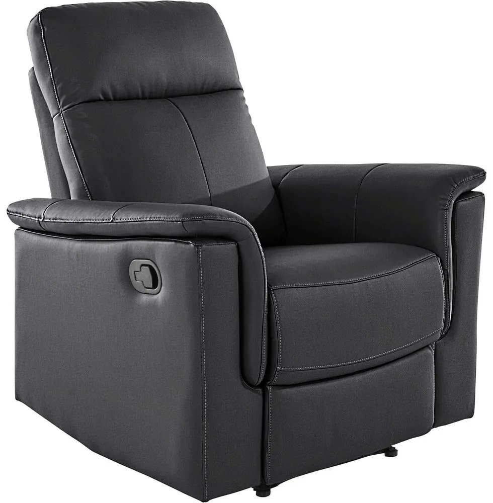 Poltrona relax in pelle nera Southbrook - Støraa