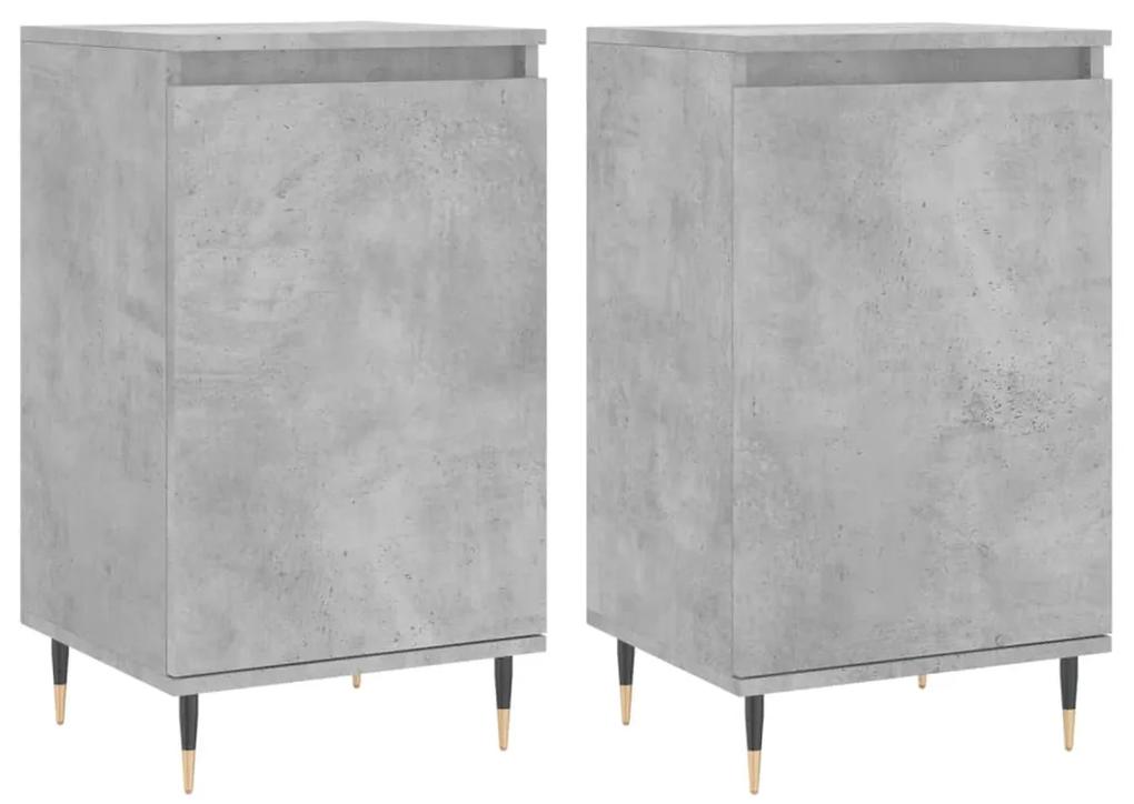 Credenze 2 pz grigio cemento 40x35x70 cm in legno multistrato