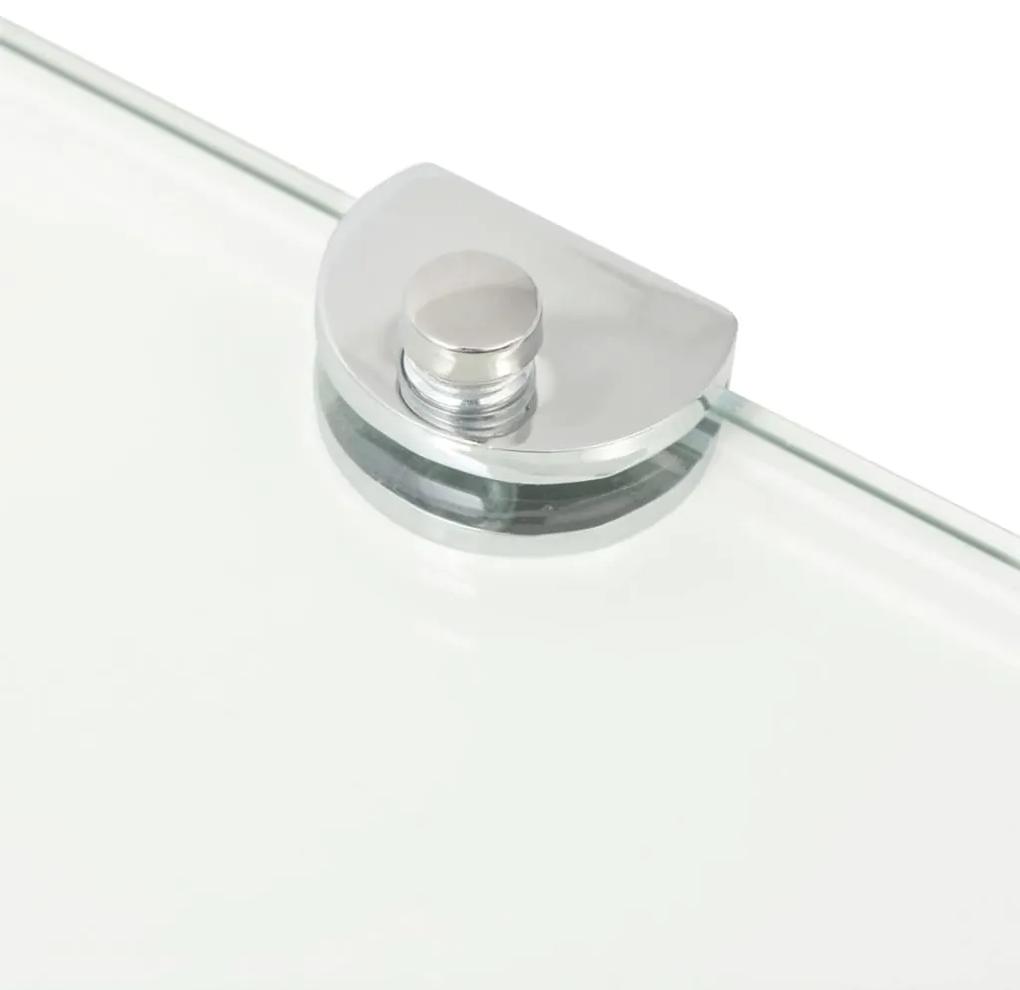 Scaffale angolare con supporto in cristallo vetro chiaro 45x45 cm