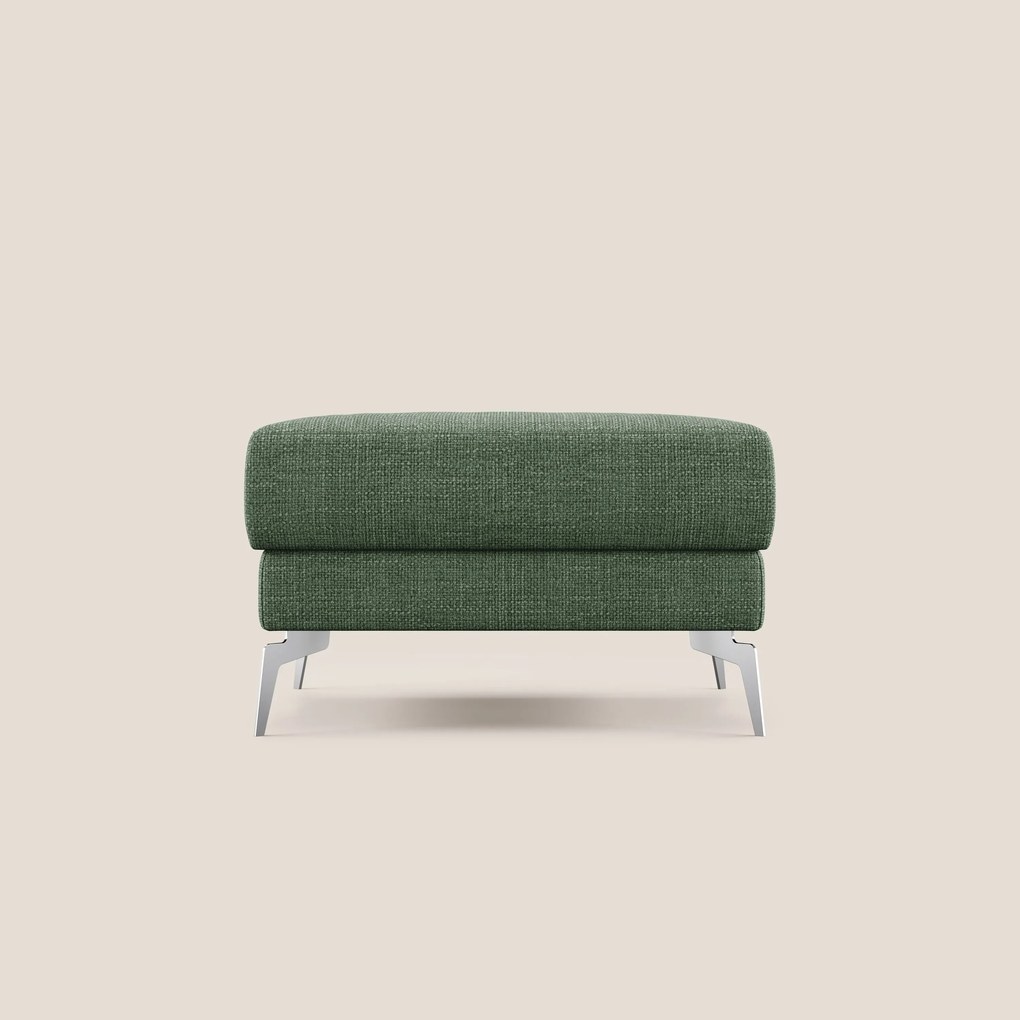 Star Pouf con piedini alti in tessuto impermeabile morbido intreccio T06 verde