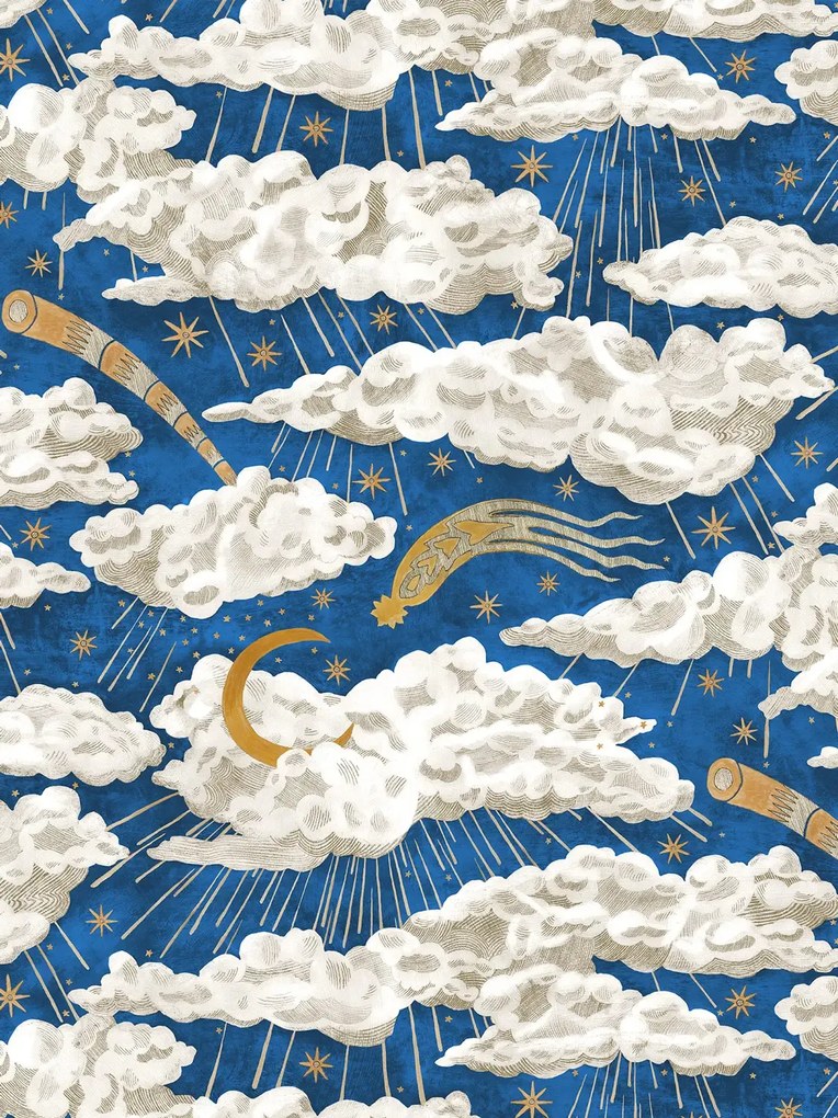 Josephine Munsey Tapete Cumulus Luna - Bright Blue