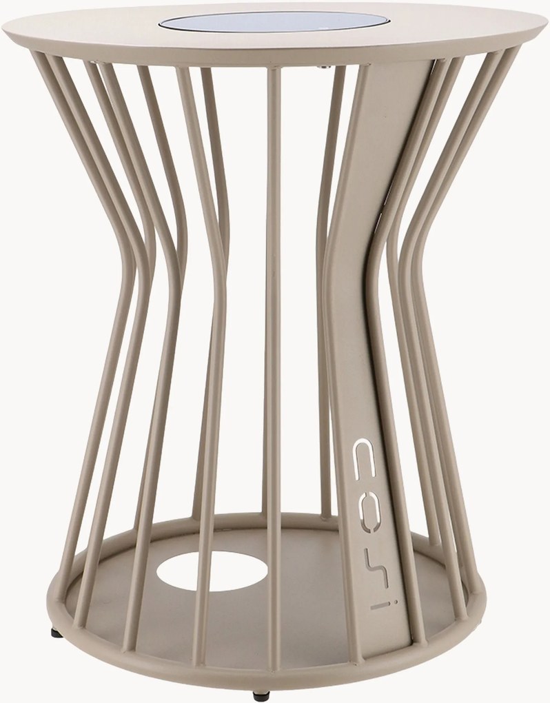 Tavolino rotondo LED da interno e esterno con pannello solare Cosilumia