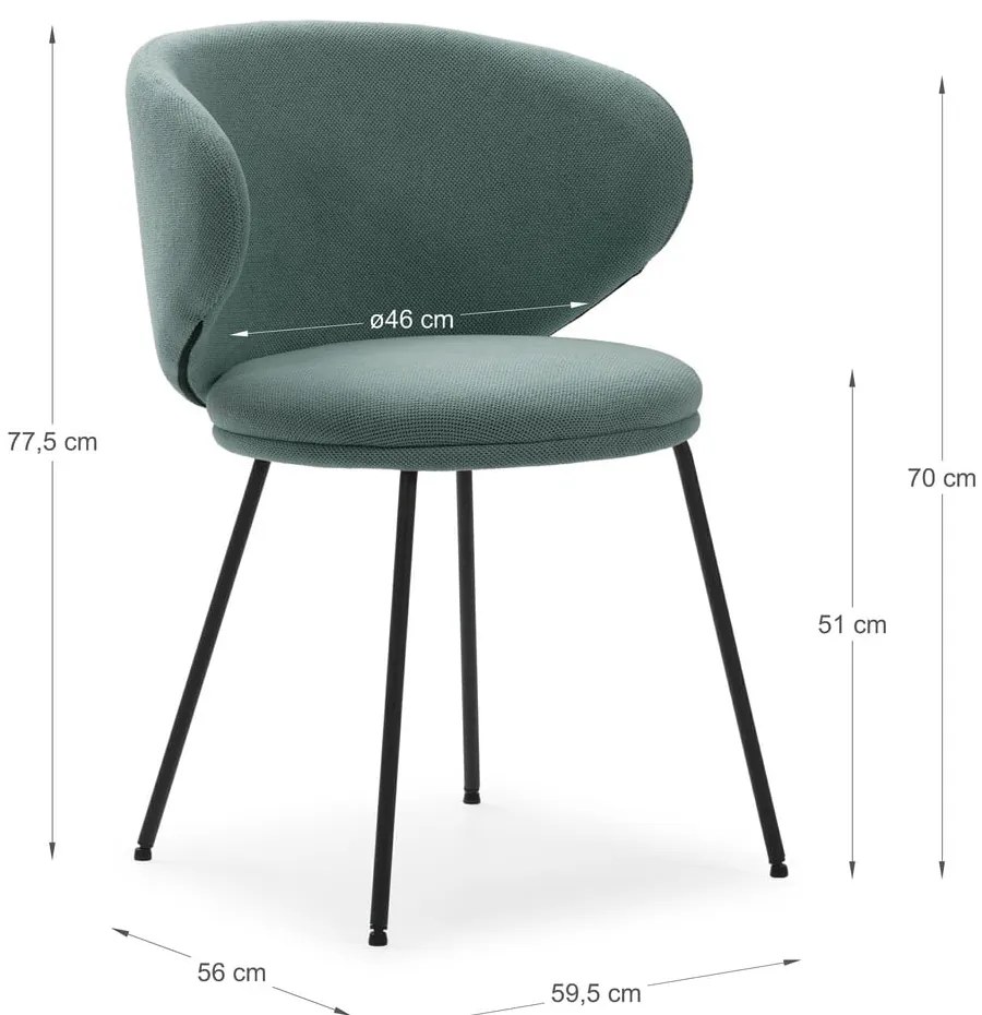 Set di sedie da pranzo verde in imbottito 2 pz Rush – Marckeric